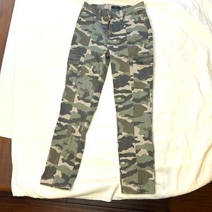 Camouflage J. Crew cargo skinny stretch denim pants